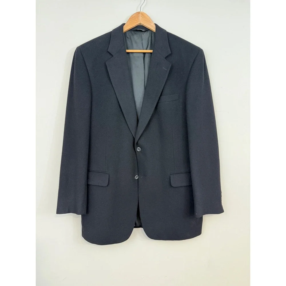 Jos A Bank 100% Cashmere Black Gordon Blazer Sport Coat Jacket Two Button 43L